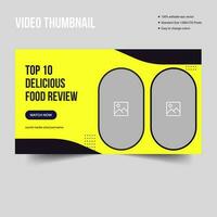voedsel recensie creatief video miniatuur banier ontwerp vector