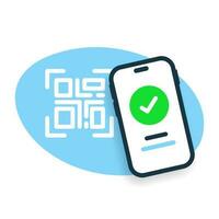 scannen naar betalen, qr code betaling met smartphone succes concept illustratie vlak ontwerp vector eps10. modern grafisch element voor landen bladzijde, leeg staat ui, infografisch, icoon