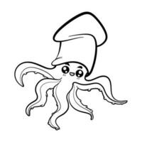 schattig tekenfilm Octopus Aan wit achtergrond vector