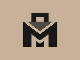 koffer of m brief logo vector