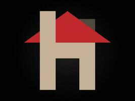 huis of h brief logo vector