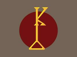 sleutel of k brief logo vector
