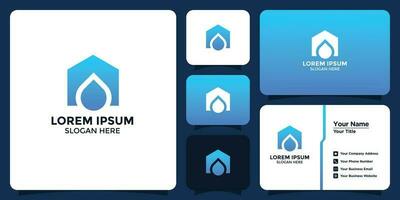 water huis ontwerp logo en bedrijf kaart vector