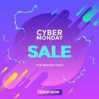 Electric Cyber ​​Monday Sale Social Media Post Vector