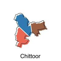 kaart van chittoor modern meetkundig illustratie, kaart van Indië land vector ontwerp sjabloon