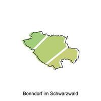 kaart van Bonndorf im schwarzwald ontwerp illustratie, vector symbool, teken, schets, wereld kaart Internationale vector sjabloon Aan wit achtergrond