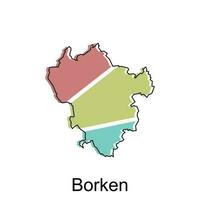 kaart van Borken vector ontwerp sjabloon, nationaal borders en belangrijk steden illustratie