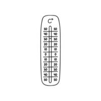 Celsius meteorologie thermometer meten warmte en koud, vector illustratie. thermometer uitrusting tonen heet of verkoudheid het weer. schattig hand- getrokken clip art.