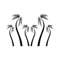 palm boom reeks vector illustratie Aan wit achtergrond silhouet.