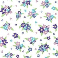 bloemen naadloos patroon met titiaan, lavendel, blauw, Purper kamille bloem en bladeren Aan pastel achtergrond vector