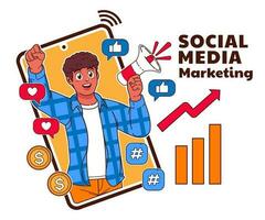 sociale media marketing illustratie vector