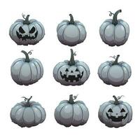 halloween pompoenen set vector