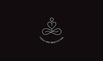 yoga logo abstract Mens zittend lotus houding ontwerp sjabloon negatief ruimte stijl vector