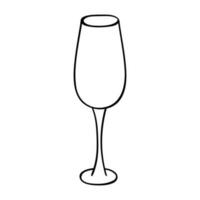 hand- getrokken Champagne glas illustratie. wijn drinken clip art in tekening stijl. single element voor ontwerp vector