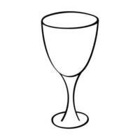 hand- getrokken wijn glas illustratie. alcohol drinken clip art in tekening stijl. single element voor ontwerp vector