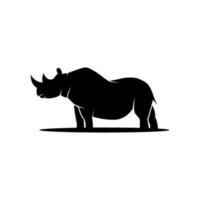 silhouet neushoorn vector logo sjabloon