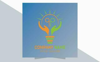 creatief licht lamp logo concept vector