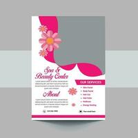 schoonheid zorg spa haar- salon folder bewerkbare a4 grootte brochure sjabloon Hoes ontwerp vector