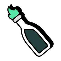 bewerkbare ontwerp icoon van fles bericht vector