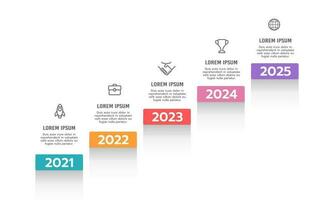 bedrijf tijdlijn stappen infographics. bedrijf mijlpaal. bedrijf presentatie. weg kaart, rapport. vector illustratie.