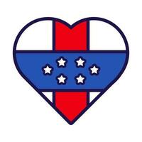 Antillen vlag feestelijk patriot hart schets icoon vector