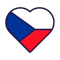 Tsjechisch vlag feestelijk patriot hart schets icoon vector