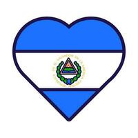 Salvador vlag feestelijk patriot hart schets icoon vector