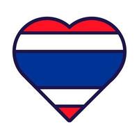 Thailand vlag feestelijk patriot hart schets icoon vector