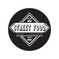 straat voedsel krijt handschrift typografie voor restaurant cafe bar logo vector
