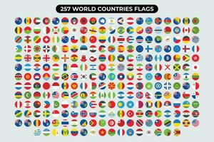 257 wereld landen vlaggen set. wereld vlaggen icoon set. vector pictogrammen