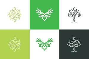 natuur logo ontwerp vector verzameling met creatief uniek element idee