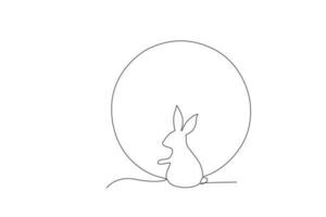 een konijn symbool van midden herfst vieringen vector