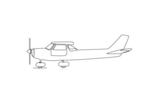 kant visie van propeller vliegtuig in voorkant vector