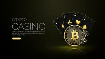 concept crypto casino ontwerp. wedden cryptovaluta, bitcoins. crypto valuta vector