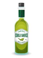 Chili Pepper Groene Saus In Fles vector