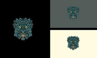 hoofd wolf zombie vector mascotte ontwerp