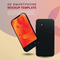 3D-smartphoneillustratie voor mockup-sjabloon vector