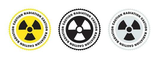 badges van de bedreiging van straling. waarschuwing teken. voorzichtigheid tekens. vector schaalbaar grafiek