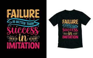 mislukking is beter dan succes in imitatie motiverende typografie t-shirt ontwerp, inspirerend t-shirt ontwerp, positief citaten t-shirt ontwerp vector