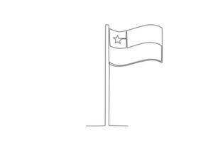 een vlag vliegt in viering van de chileens festival vector