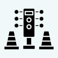 icoon verkeer lichten. verwant naar racing symbool. glyph stijl. gemakkelijk ontwerp bewerkbaar. gemakkelijk illustratie vector