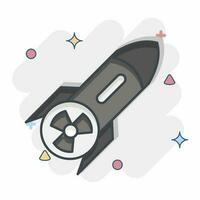 icoon nucleair label. verwant naar nucleair symbool. grappig stijl. gemakkelijk ontwerp bewerkbaar. gemakkelijk illustratie vector