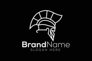 professioneel spartaans helm krijger logo ontwerp vector sjabloon