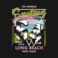 surfing club los angeles abstract grafisch, typografie vector, t overhemd ontwerp illustratie, mooi zo voor klaar afdrukken, en andere gebruik vector