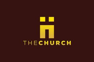 modieus en professioneel brief h kerk teken christen en vredig vector logo