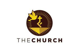 modieus en professioneel brief f kerk teken christen en vredig vector logo