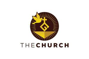 modieus en professioneel brief g kerk teken christen en vredig vector logo