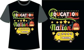 onderwijs natie terug naar school- t-shirt vector