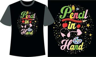 potlood in hand- t-shirt ontwerp vector