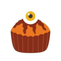 halloween cupcakes illustratie. spookachtig versierd muffins, themed klein cakes voor 31 oktober en eng toetje voedsel tekenfilm vector illustratie reeks van halloween taart muffin spookachtig